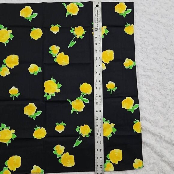 Lemlem Black and Yellow Floral Bandana Purse Scarf 22.5" - Picture 2 of 4
